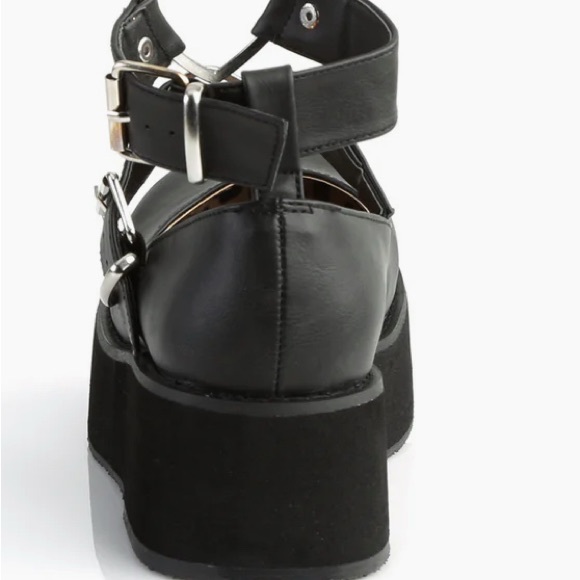 Demonia Black Dress Shoes with Chunky Sole - Picture 4 of 5